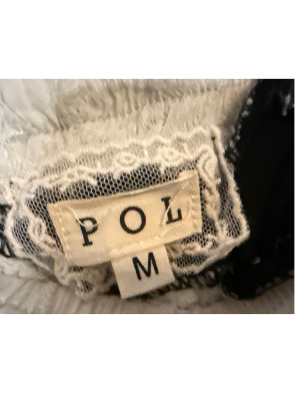 POL Black Floral Embroidered Lace Trim Pants Size M - Picture 4 of 7